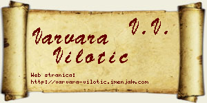Varvara Vilotić vizit kartica